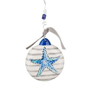 Striped Starfish Puff Ornament