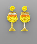 Bead Cocktail Glass Earrings