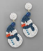 Bead Snowman Earrings