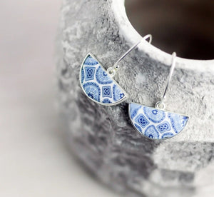 DUTCH BLUE REVERSIBLE HALF SHELL EARRINGS