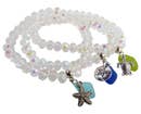 Stretchy Crystal Waters Bracelet - Assorted colors And charms