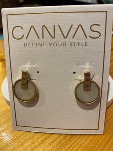 Canvas Mother of Pearl Earrings