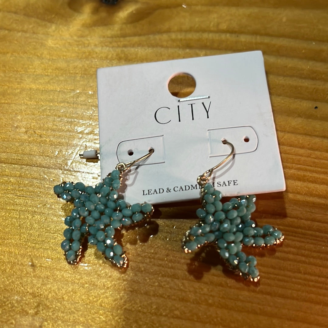 Beaded starfish earring
