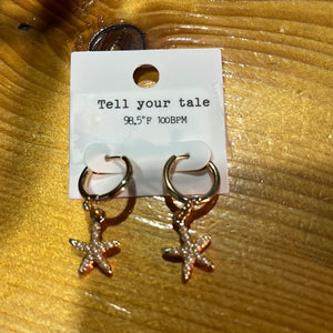 Starfish hoop earrings