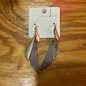 Wood dangle earring