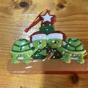 Turtle family ornaments