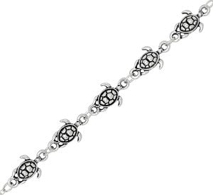 Turtle Silver Plated Anklet