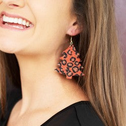 Glitter Leopard tree Earrings